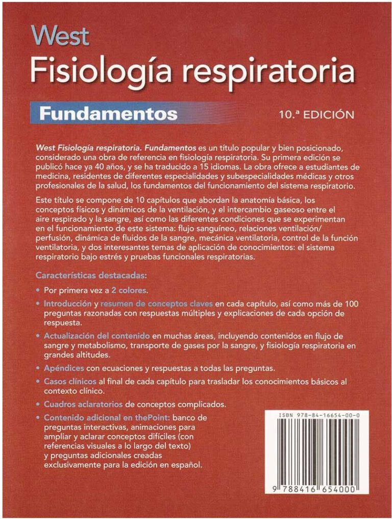 Fisiología Respiratoria. Fundamentos. 10ma. Edición. - Med Suq