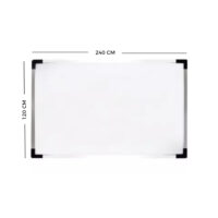 pizarra de aluminio 240 cm x 120 cm grande para dormitorio, sala de estar, cocina y otros. Pizarra blanca brillante para plumones.